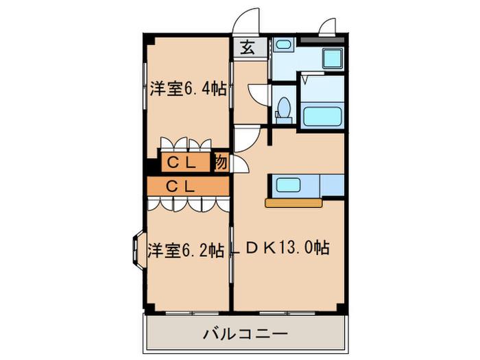 SAKURA.C(2LDK/1階)の間取り写真