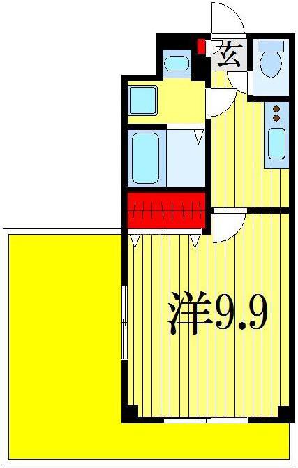 金太郎ヒルズ18(1K/4階)の間取り写真