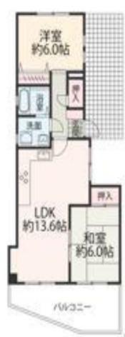 モンシャトー木曽(2LDK/3階)の間取り写真
