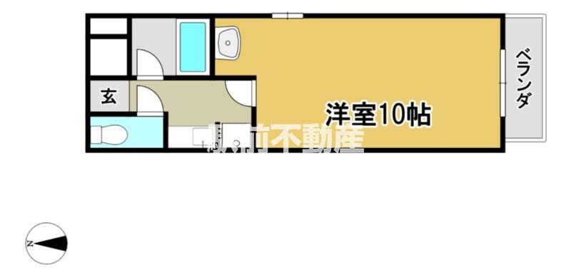 第2HIROハイツ(1K/2階)の間取り写真