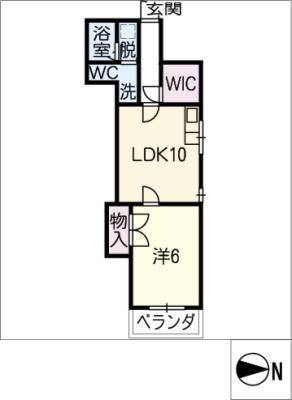 エルミタージュI(1LDK/4階)の間取り写真