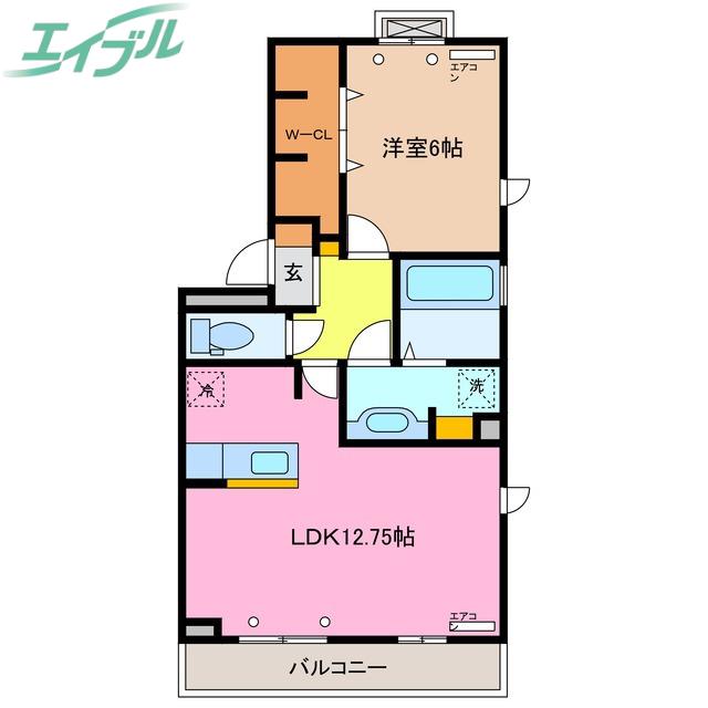 セジュール城西 A棟(1LDK/3階)の間取り写真