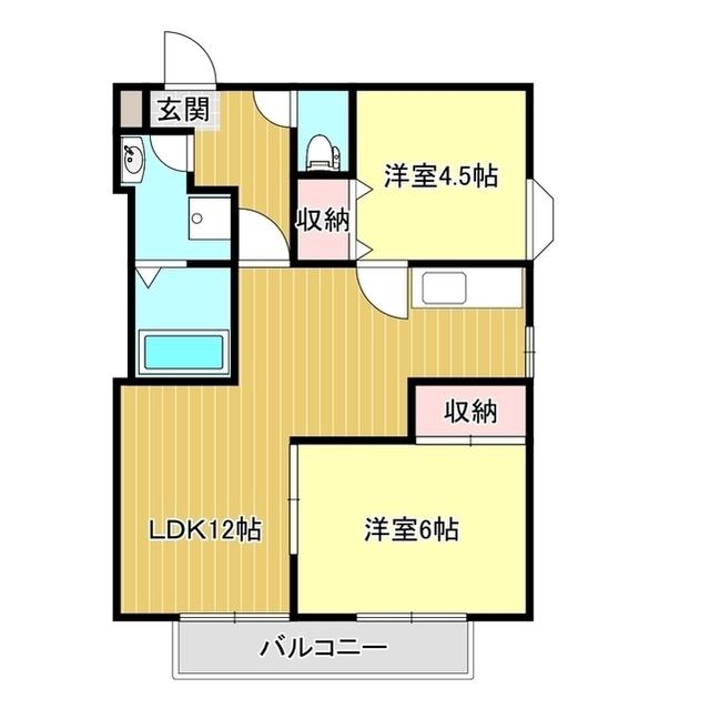 ハイツ田島(2LDK/2階)の間取り写真