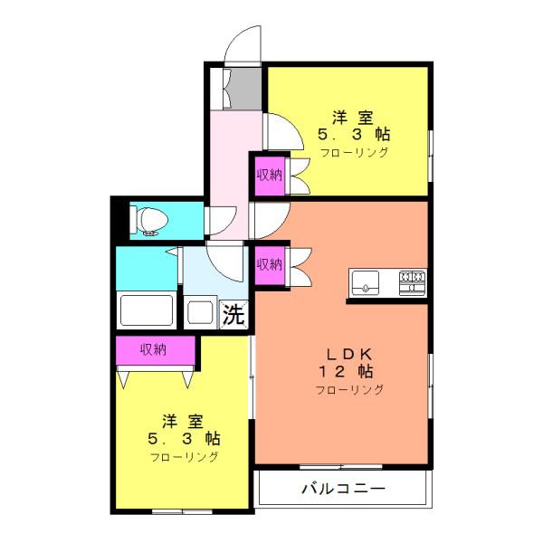 グレイスメゾン(2LDK/1階)の間取り写真