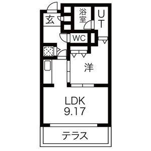 コアプリシード(1LDK/1階)の間取り写真