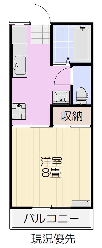 シティライフ北山(1K/2階)の間取り写真