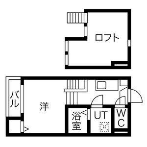 ドエル神野(1K/2階)の間取り写真