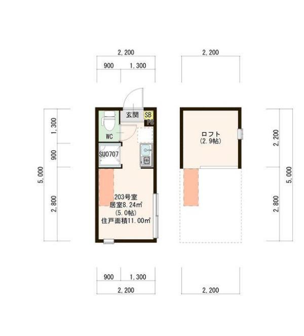 ソラーレ新高円寺(ワンルーム/2階)の間取り写真