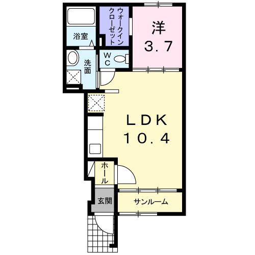 クラール(1LDK/1階)の間取り写真