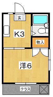 エスペラントハイム(1K/1階)の間取り写真