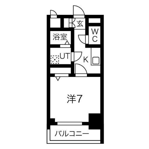 エスリード名古屋STATION ウエスト(1K/7階)の間取り写真