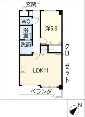 プラムコート前後(1LDK/1階)の間取り写真