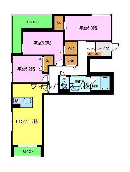 ARANDANO(3LDK/3階)の間取り写真