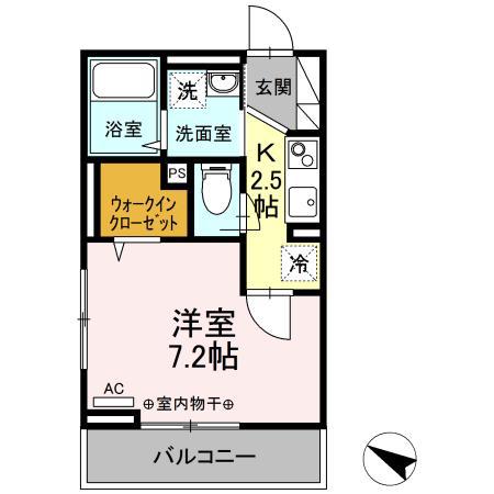 ダイヤモンドハイツ(1K/3階)の間取り写真