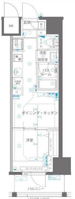 ZOOM浅草ウエスト(1DK/6階)の間取り写真