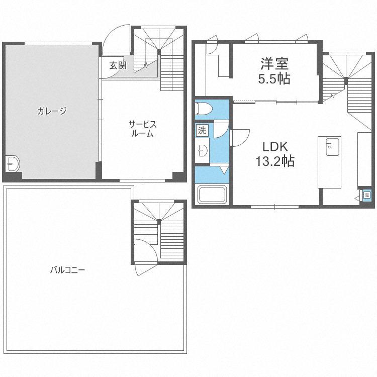 KP-GARAGE KOTONI(1SLDK/2階)の間取り写真