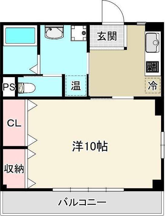 シュール南佐古(1K/1階)の間取り写真