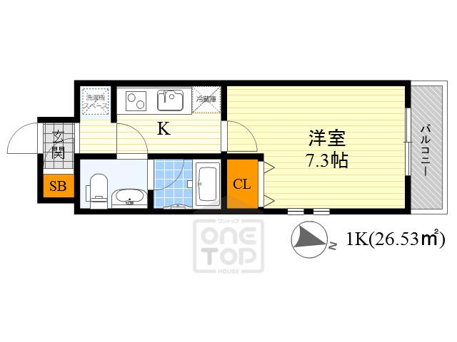 S-FORT江坂垂水町(1K/3階)の間取り写真