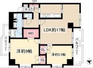 ハイアット寿(2LDK/4階)の間取り写真