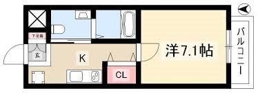 エルザビル名古屋駅前(1K/11階)の間取り写真