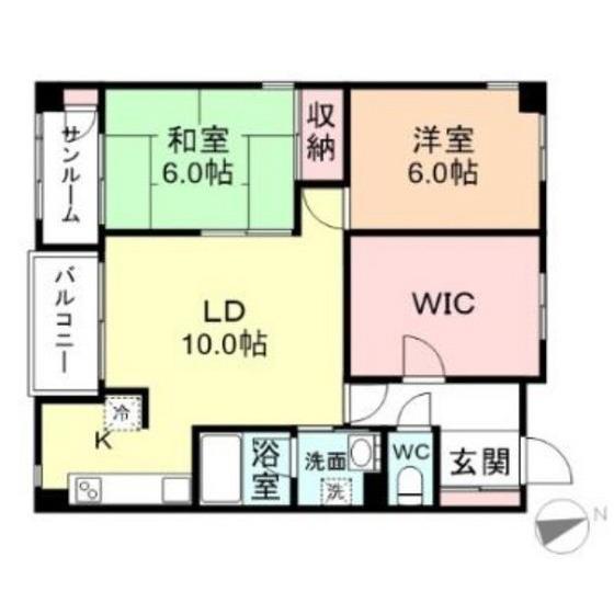 ベルグランデ(2LDK/8階)の間取り写真