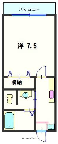 ディライトハイムA(1K/5階)の間取り写真