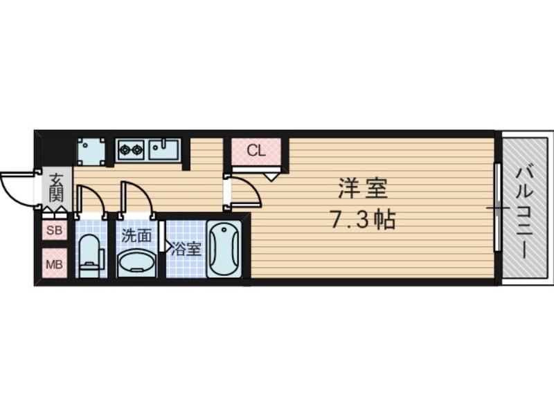 S-RESIDENCE新大阪駅前(1K/14階)の間取り写真