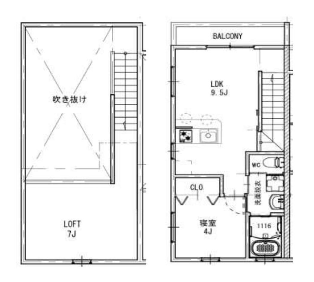 ラフィネ岡崎(1LDK/2階)の間取り写真