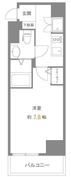 レオーネ清澄白河(1K/4階)の間取り写真
