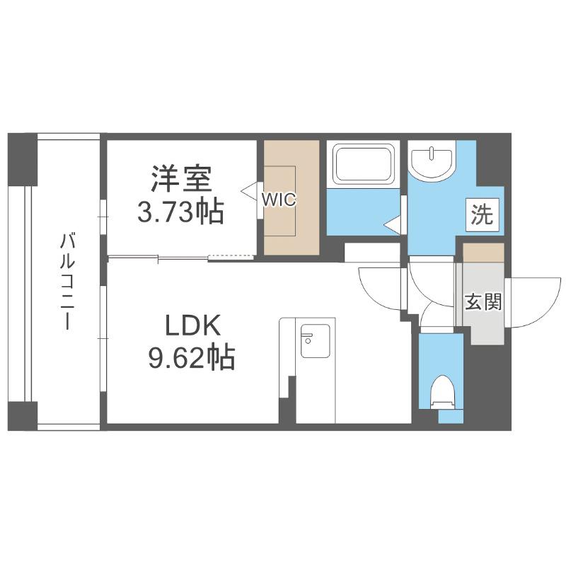 LIBTH桑園(1LDK/7階)の間取り写真