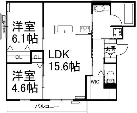 CELESTE(2LDK/3階)の間取り写真