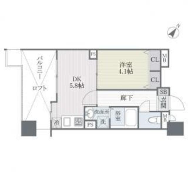 S-FORT博多東II(1DK/3階)の間取り写真