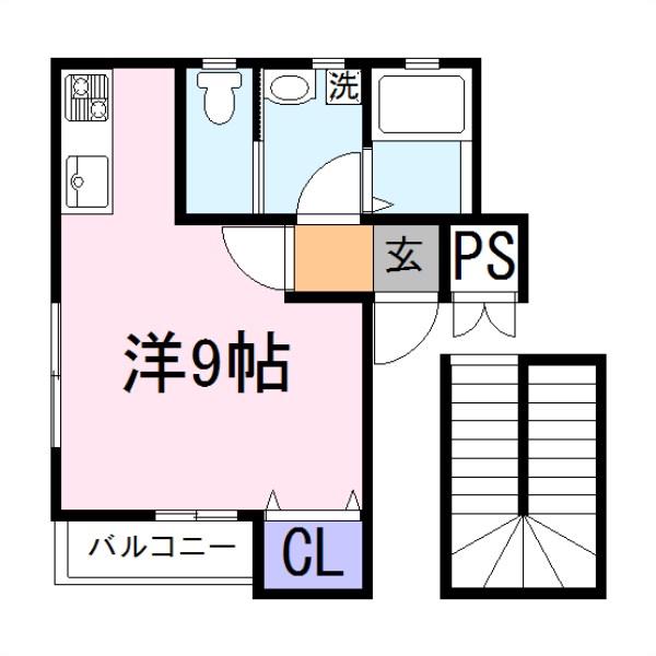 アルクレア加古川(1K/3階)の間取り写真