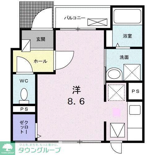 メゾンHIDE(ワンルーム/1階)の間取り写真