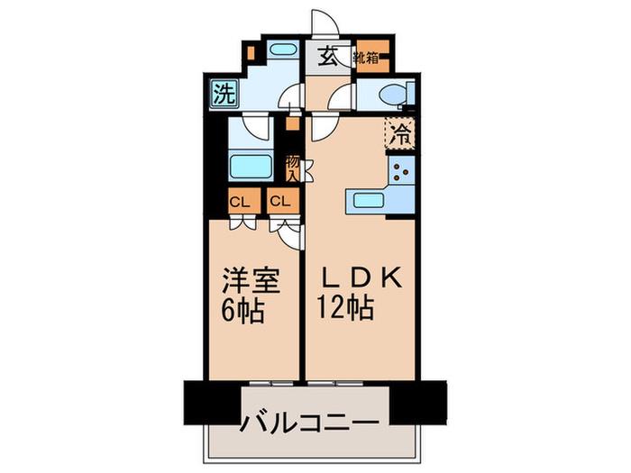 BLESS宮崎台(1LDK/13階)の間取り写真