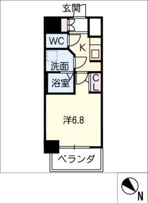CK-RESIDENCE野並駅前(1K/8階)の間取り写真