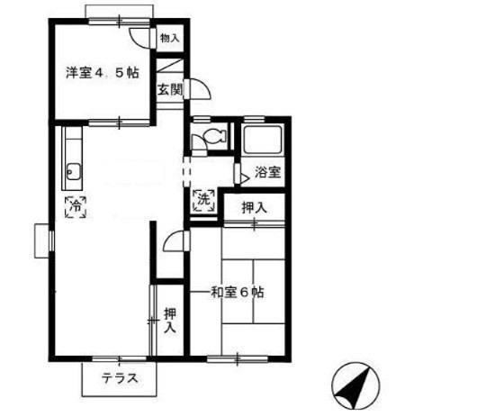 パークハウス(2LDK/1階)の間取り写真