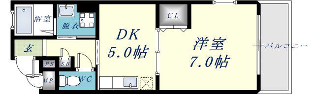 メゾンれもんの木(1DK/2階)の間取り写真
