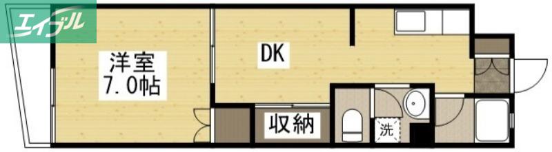 リファーマンションナオイ(1DK/4階)の間取り写真