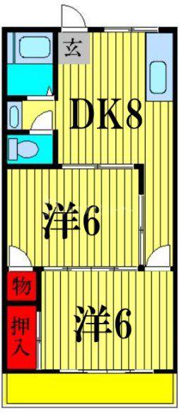 栄マンション(2DK/1階)の間取り写真