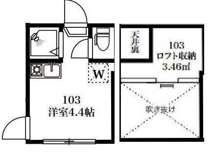 グランエスパシオN(ワンルーム/1階)の間取り写真