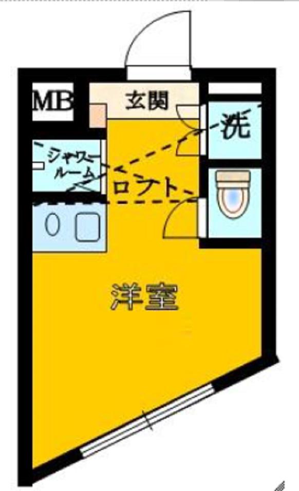 クレッシェンド平和島(ワンルーム/4階)の間取り写真