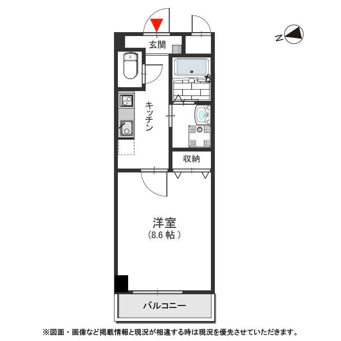 アーバンリブ(1K/4階)の間取り写真