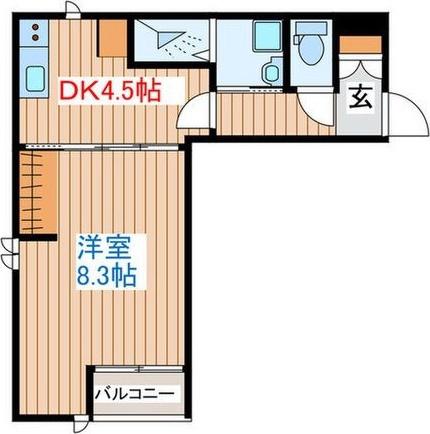 AZUL北浜(1DK/2階)の間取り写真