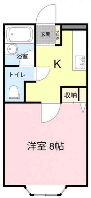 キャッスルハイツ(1K/2階)の間取り写真