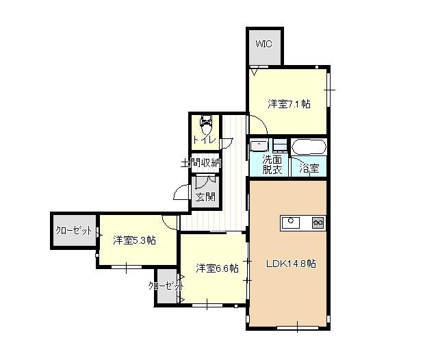 FOREST GARDEN 西草深町(3LDK/1階)の間取り写真