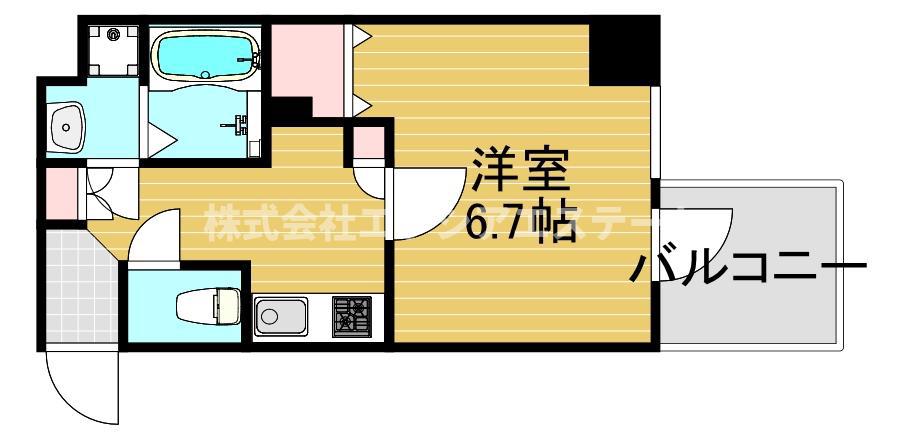 FUJIMAN北梅田(1K/8階)の間取り写真