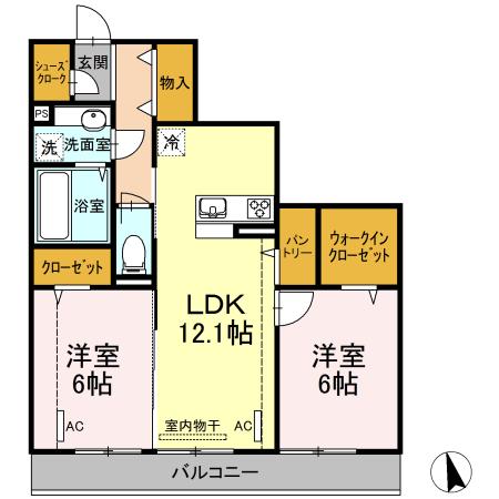 マ・メール・ロワ(2LDK/2階)の間取り写真