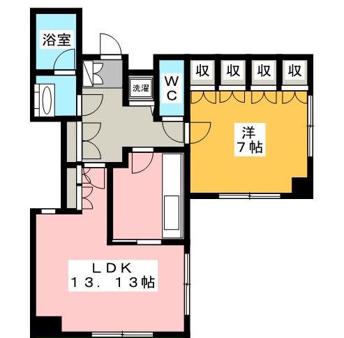 ヒルズ青葉台(1LDK/2階)の間取り写真