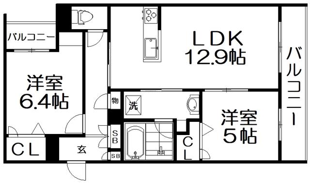 SHAMAISON ETOILE(2LDK/2階)の間取り写真